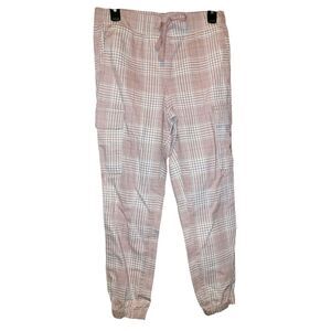 Tinseltown Pink Houndstooth Plaid Jogger Trousers Size XS Juniors